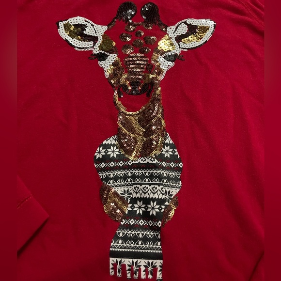 Bethany Mota Aeropostale Giraffe Christmas long sleeve sweater L - Picture 4 of 12